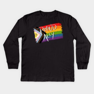 Proud Ally (2021 Progress Flag) Kids Long Sleeve T-Shirt